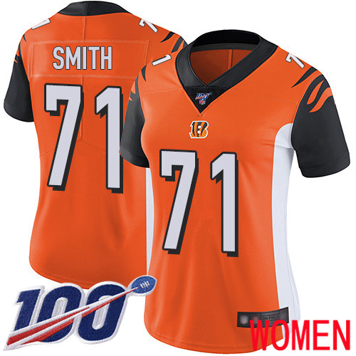 Cincinnati Bengals Limited Orange Women Andre Smith Alternate Jersey NFL Footballl #71 100th Season Vapor Untouchable